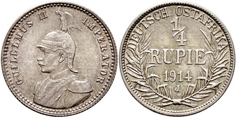 Deutsche Münzen und Medaillen ab 1871
Nebengebiete. Deutsch-Ostafrika. 
1/4 Ru...