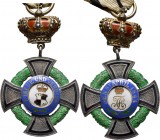 Deutsche Orden und Ehrenzeichen
HOHENZOLLERN. 
Fürstlich Hohenzollernscher Hausorden, Ehrenkreuz 3. Klasse mit Krone ab 1910. Silber und Emaille, mi...