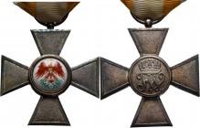 Deutsche Orden und Ehrenzeichen
PREUSSEN. 
Roter-Adler-Orden, Kreuz 4. Klasse 1879-1918. Silbernes Kreuz mit fein gekörnten Kreuzarmen, das gewölbte...