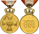 Deutsche Orden und Ehrenzeichen
PREUSSEN. 
Medaille des Roten Adler-Ordens, 3. Form 1908-1916. Kupfer-vergoldet, mit starr angebrachter Krone und Ch...