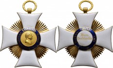 Deutsche Orden und Ehrenzeichen
WÜRTTEMBERG. 
Friedrichs-Orden, Großkreuz 1856-1918. Gold und Emaille, die Medaillons separat aufgelegt. Auf der Vor...