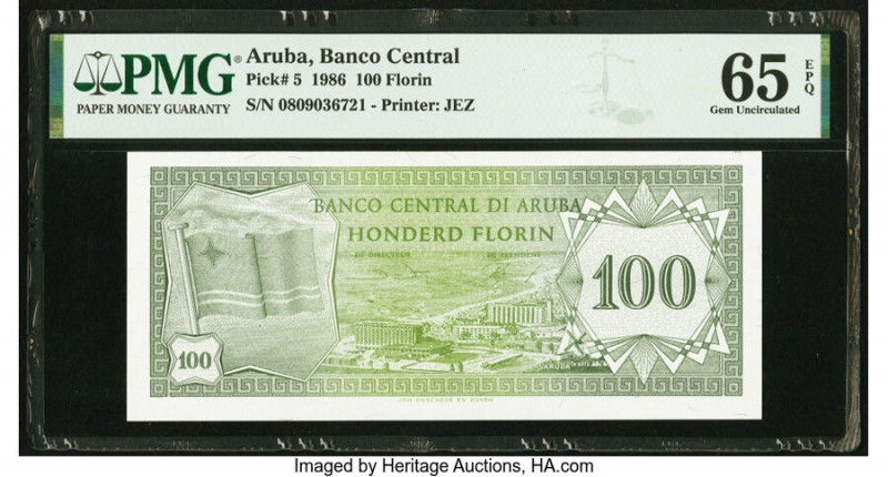 Aruba Banco Central 100 Florin 1986 Pick 5 PMG Gem Uncirculated 65 EPQ. 

HID098...