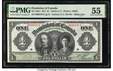 Canada Dominion of Canada $1 3.1.1911 Pick 27b DC-18d-i PMG About Uncirculated 55. 

HID09801242017

© 2020 Heritage Auctions | All Rights Reserved