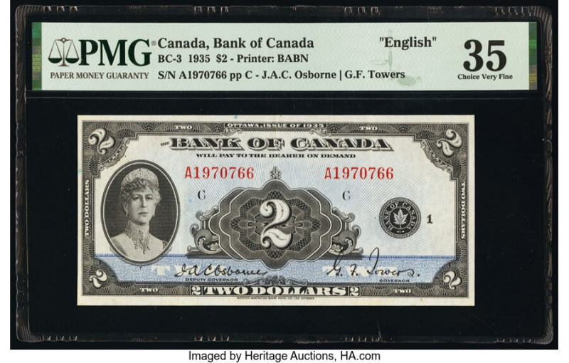 Canada Bank of Canada $2 1935 Pick 40 BC-3 PMG Choice Very Fine 35. 

HID0980124...