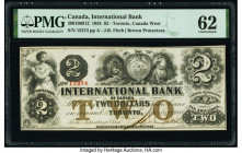 Canada Toronto, CW- International Bank of Canada $2 15.9.1858 Pick S1824e Ch.# 380-10-08-12 PMG Uncirculated 62. Ink burn.

HID09801242017

© 2020 Her...