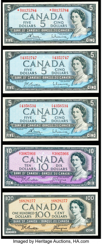 Canada Bank of Canada Group Lot of 5 Examples Extremely Fine-Crisp Uncirculated....