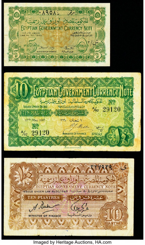 Egypt Government Group Lot of 3 Examples Fine-Very Fine. 

HID09801242017

© 202...