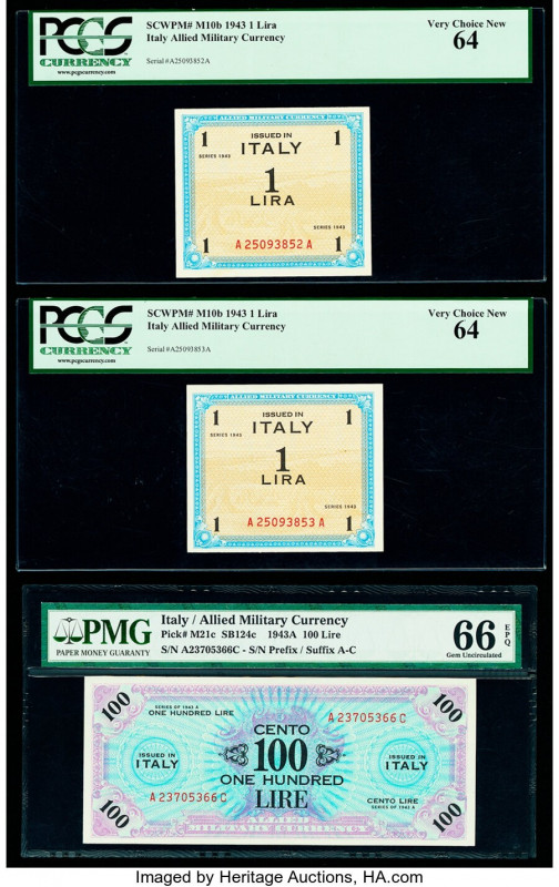 France & Italy Group Lot of 5 Graded Examples PCGS Very Choice New 64 (2); PCGS ...