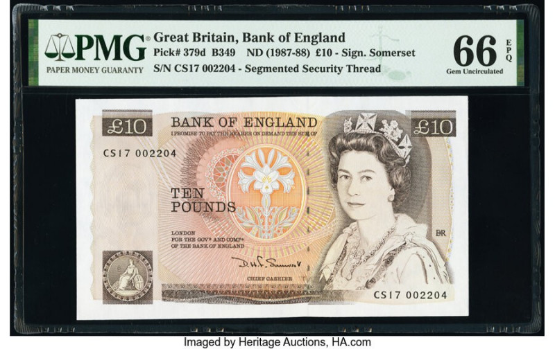 Great Britain Bank of England 10; 20 Pounds ND (1984-88) Pick 379d; 380d Two Exa...