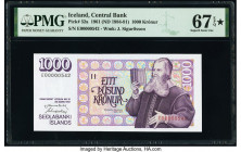 Iceland Central Bank of Iceland 1000; 5000 Kronur 1961 (ND 1984-91); 1961 (1986-85) Pick 52a; 53a Two Examples PMG Superb Gem Unc 67 EPQ S; Superb Gem...