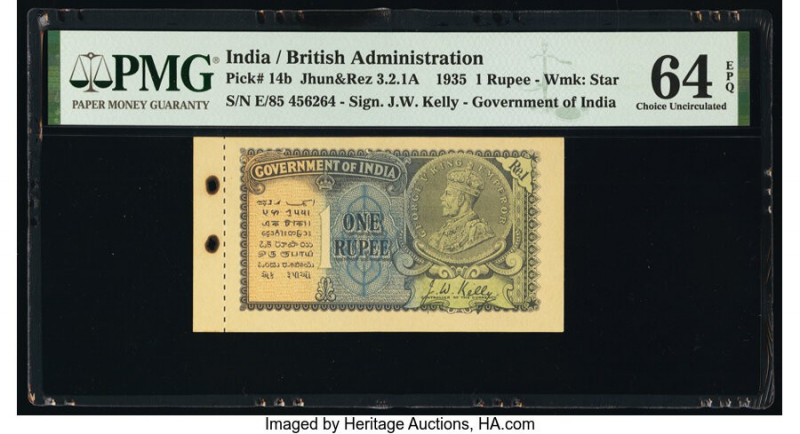 India Government of India 1 Rupee 1935 Pick 14b Jhun3.2.1A PMG Choice Uncirculat...