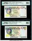 Ireland - Northern Bank of Ireland 20 Pounds 1997; 2005 Pick 76a; 80b Two Examples PMG Gem Uncirculated 66 EPQ (2). 

HID09801242017

© 2020 Heritage ...
