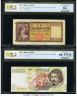 Italy Banco d'Italia 500; 100,000 Lire 14.8.1947; 1994 Pick 80a; 117b Two Examples PCGS Uncirculated 62; Gem UNC 66 PPQ. 

HID09801242017

© 2020 Heri...