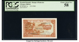 Rwanda-Burundi Banque d'Emission du Rwanda et du Burundi 5 Francs 15.9.1960 Pick 1a PCGS Choice About New 58. 

HID09801242017

© 2020 Heritage Auctio...