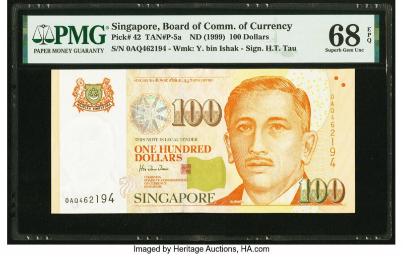 Singapore Board of Commissioners of Currency 100 Dollars ND (1999) Pick 42 TAN#P...