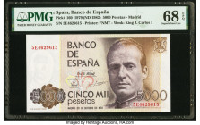 Spain Banco de Espana 5000 Pesetas 1979 (ND 1982) Pick 160 PMG Superb Gem Unc 68 EPQ. 

HID09801242017

© 2020 Heritage Auctions | All Rights Reserved...