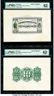 Sweden Orebra Enskilda Bank 10 Kronor 1882 Pick S402p1; S402p2 Front and Back Proofs PMG Uncirculated 62 (2). Waterlow and Sons engravers overprint; s...