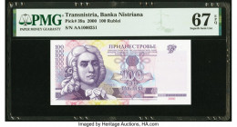 Transnistria Banka Nistriana 100 Rublei 2000 Pick 39a PMG Superb Gem Unc 67 EPQ. 

HID09801242017

© 2020 Heritage Auctions | All Rights Reserved