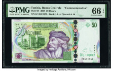 Tunisia Banque Centrale 10; 50 Dinars 1.6.1969; 2008 Pick 65a; 91 Two Examples PMG Gem Uncirculated 66 EPQ (2). 

HID09801242017

© 2020 Heritage Auct...