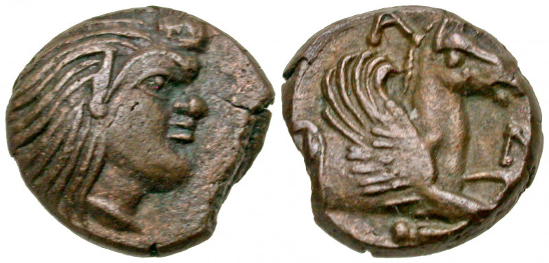 Cimmerian Bosporos, Pantikapaion. Circa 310-303 B.C. AE 14 (14.4 mm, 2.98 g, 12 ...