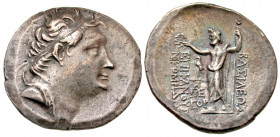 Bithynian Kingdom. Nikomedes III. 128-94 B.C. AR tetradrachm (34 mm, 16.60 g, 11 h). Dated 173 BE (125/4 B.C.) Diademed head right / Zeus Stephanophor...