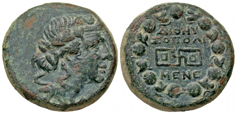 Phrygia, Dionysopolis. 1st century B.C. AE 20 (19.8 mm, 7.01 g, 11 h). Menekles ...