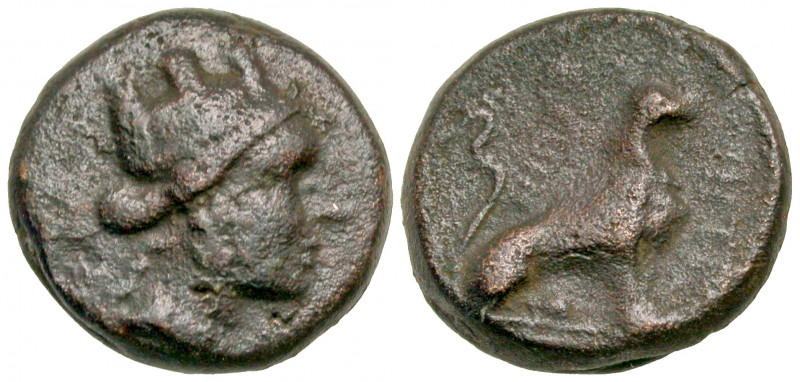 Galatia, Pessinos. 63-41 B.C. AE 17 (16.7 mm, 5.28 g, 11 h). Turreted head of Ty...