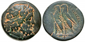 Ptolemaic Kingdom. Ptolemy II Philadelphos. 285-246 B.C. AE denomination B=3/4 deben (41.10 mm, 72.17 g, 1 h). Alexandreia mint. Diademed head of Zeus...