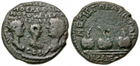 Bithynia, Nicaea. Valerian I. A.D. 253-260. AE tetraassarion (24.3 mm, 8.40 g, 7 h). AYT OYAΛEPIANOC ΓAΛΛIHNOC OYAΛEPIANOC KAI CEBB, confronted radiat...