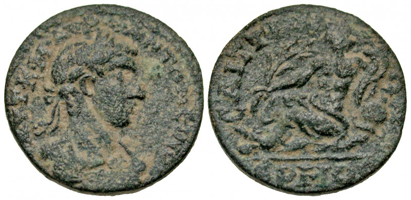 Lydia, Saitta. Elagabalus. A.D. 218-222. AE 19 (19 mm, 4.11 g, 6 h). AYT K M AY ...
