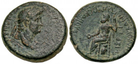 Phrygia, Akmoneia. Nero. A.D. 54-68. AE 18 (18.4 mm, 4.77 g, 12 h). Struck ca. A.D. 65. L. Servenius Capito and Iulia Severa, magistrates. NЄPWNA CЄBA...