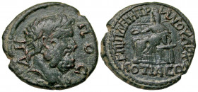 Phrygia, Cotiaeum. Pseudo-autonomous. Time of Valerian I - Gallienus, A.D. 253-268. AE 21 (20.6 mm, 4.16 g, 7 h). P. Aelius Demetrianos, eques and arc...