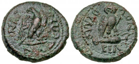 Phrygia, Synnada. Pseudo-autonomous. Time of Tiberius, A.D. 14-37. 15.6 mm, 2.99 g, 6 h). Claudius Valerianus, magistrate. CYNNAΔЄΩN, eagle standing r...