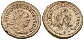 Syria, Seleucis and Pieria. Antioch on the Orontes. Philip II. A.D. 247-249. AR tetradrachm (27 mm, 12.92 g, 7 h). Dated RY 3 = A.D. 247. MAP IOYΛI ΦI...