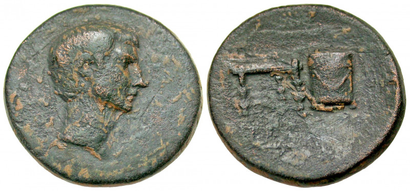 Syria, Uncertain mint. Circa 30 B.C. AE 29 (29 mm, 15.79 g, 11 h). Bare head rig...