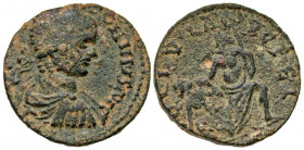 Phoenicia, Berytus. Elagabalus. A.D. 218-222. AE 26 (25.6 mm, 12.21 g, 6 h). IMP CAES M AVR ANTONINVS AVG, laureate, draped and cuirassed bust of Elag...