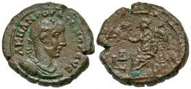 Egypt, Alexandria. Gordian III. A.D. 238-244. Potin tetradrachm (24 mm, 12.11 g, 12 h). Dated RY 4 = A.D. 240/1. A K M AN ΓOPΔIANOC ЄYC, laureate, dra...