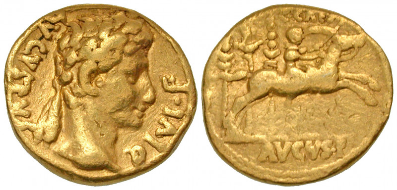 Augustus, with Caius, Caesar. 27 B.C.-A.D. 14 AV aureus (18.6 mm, 7.71 g, 7 h). ...