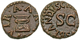 Augustus. 27 B.C.-A.D. 14 AE quadrans (14.6 mm, 2.65 g, 7 h). Rome mint, struck 4 B.C. C R[VBELL]IVS BLANDVS , large S C with moneyer's name concentri...