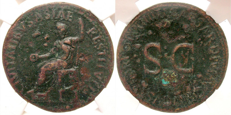 Tiberius. A.D. 14-37. AE sestertius (26.59 g, 12 h). Rome mint, struck A.D. 22-2...