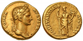Antonia Minor. Augusta, A.D. 37 and 41. AV aureus (7.73 g). Postumous under Claudius. struck ca. A.D. 41-45. ANTONIA AVGVSTA, diademed head of Antonia...