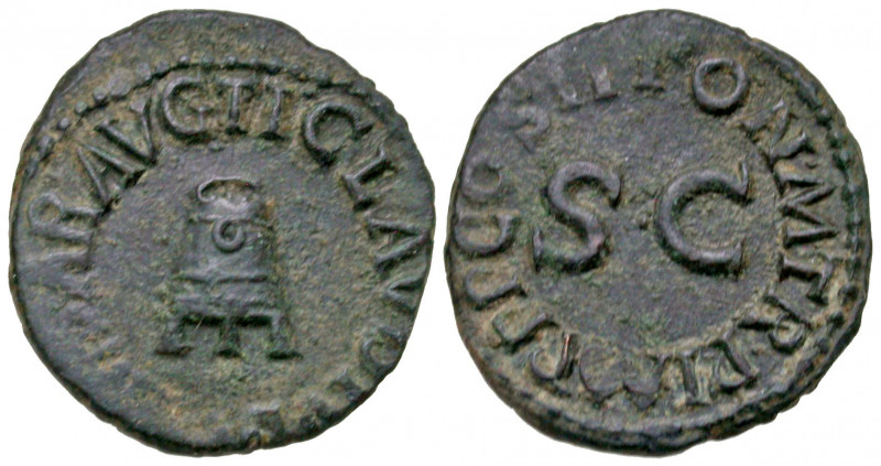 Claudius. A.D. 41-54. AE quadrans (18.04 mm, 2.17 g, 6 h). Rome mint, struck 1-4...