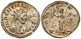 Numerian. A.D. 283-284. Silved BI antoninianus. Lugdunum mint, struck A.D. 284. IMP C NVMERIANVS AVG, radiate, draped and cuirassed bust of Numrian ri...