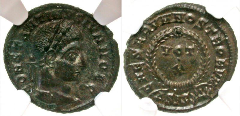 Constantine II. As Caesar, A.D. 317-337. BI centenionalis. silvered. Siscia mint...