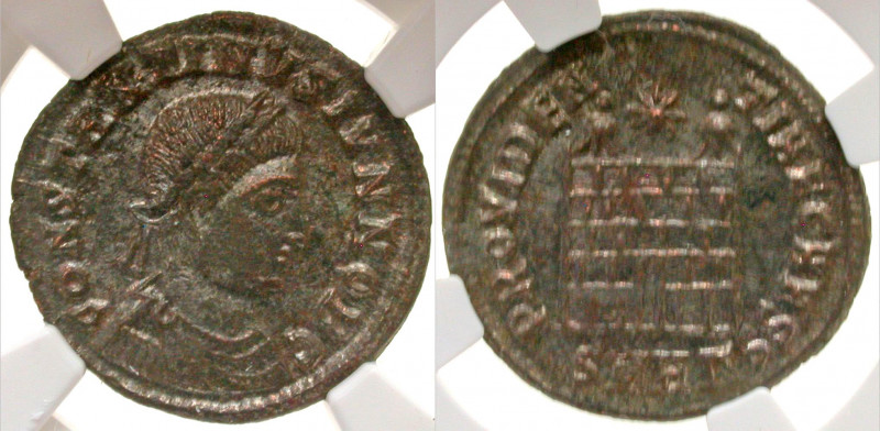 Constantine II. As Caesar, A.D. 317-337. AE 3. silvered billon. Heraclea mint, s...