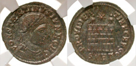 Constantine II. As Caesar, A.D. 317-337. AE 3. silvered billon. Heraclea mint, struck A.D. 325-326. CONSTANTINVS IVN NOB C, laureate, draped and cuira...