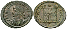 Constantius II. As Caesar, A.D. 324-337. BI centenionalis (21 mm, 2.68 g, 7 h). Rome mint, struck A.D. 326. FL VAL CONSTANTIVS NOB C, laureate, draped...