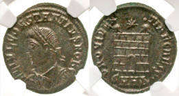 Constantius II. As Caesar, A.D. 324-337. AE 3. silvered. Heraclea mint, struck A.D. 317. FL IVL CONSTANTIVS NOB C, laureate, draped and cuirassed bust...