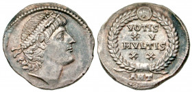 Constantius II. A.D. 337-361. AR siliqua (30 mm, 3.18 g, 12 h). Antioch mint, struck A.D. 342/3. Diademed head of Constantius II looking towards heave...
