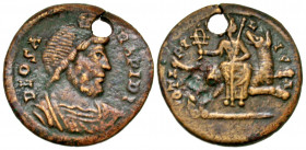 Festival of Isis Faria. 4th century A.D. AE 3 (18.63 mm, 2.50 g, 12 h). DEO SA-RAPIDI, draped bust of Serapis right / VOTA - PV-[B]-L-IC-A, Isis, with...